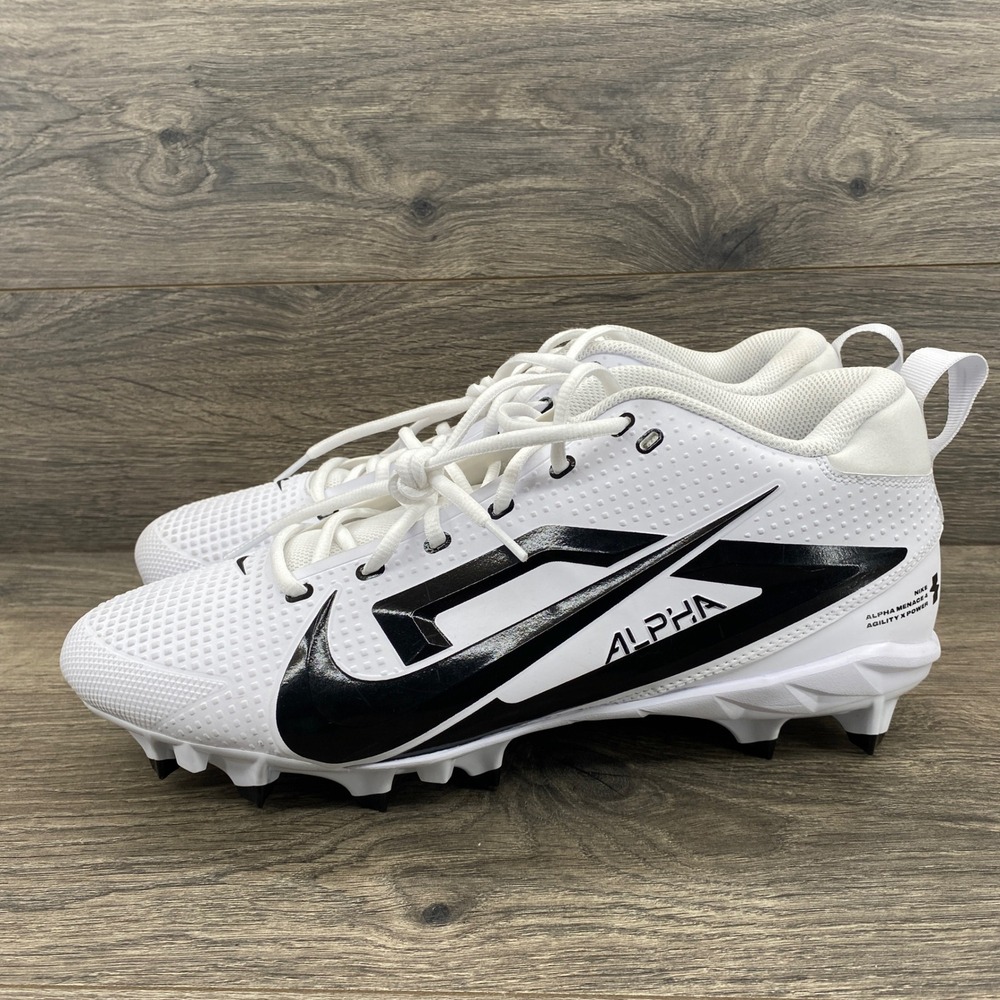 Nike Alpha Menace 4 Agility Football Cleats Mens 13.5 White Black FZ7703-101